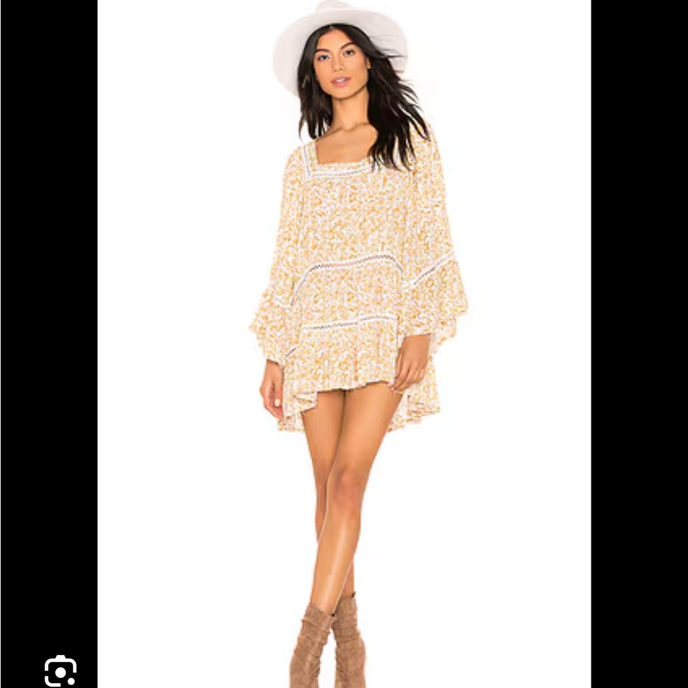 Free People Small Free People Talk About It Tunic Floral Cream Blouse